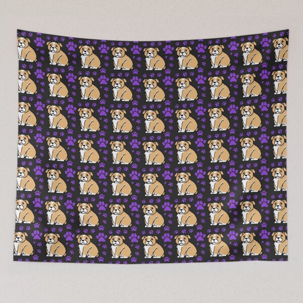 Item preview, cute doggo patterns violet on black designed and sold by Chaoticzarts.