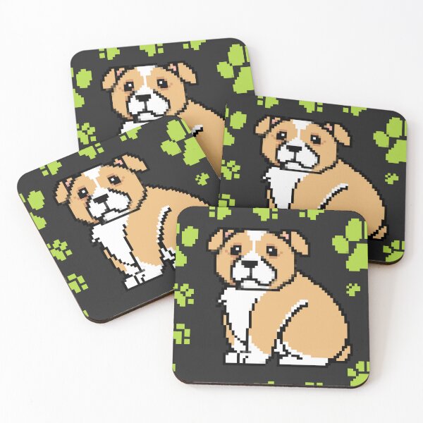 Item preview, cute doggo patterns soft green on black designed and sold by Chaoticzarts.