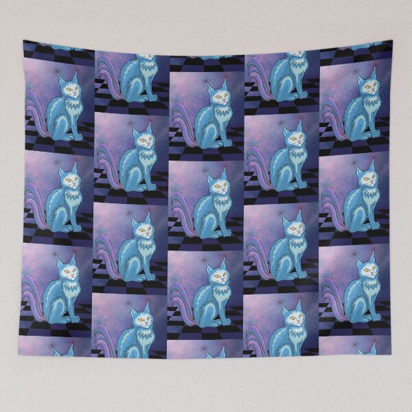 Item preview, Crazy space blue cat designed and sold by ArtGozde.
