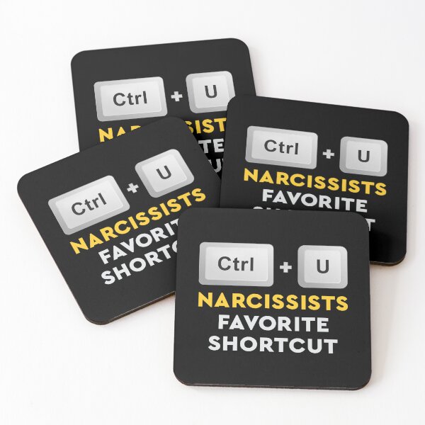 Item preview, Minimalist Narcissist Abuse Control Shortcut Keyboard Yellow Typography designed and sold by Zazizu.