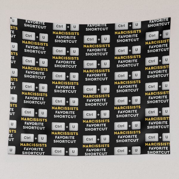 Item preview, Minimalist Narcissist Abuse Control Shortcut Keyboard Yellow Typography designed and sold by Zazizu.