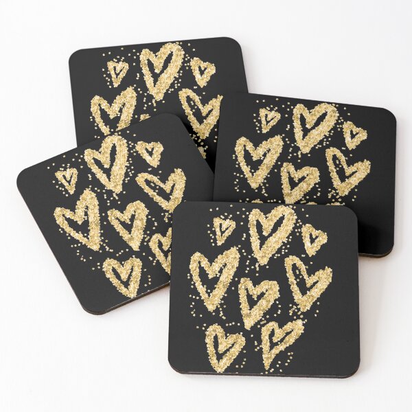 Item preview, Golden glitter hearts sparkle doodles trendy sticker design designed and sold by Bearlala.