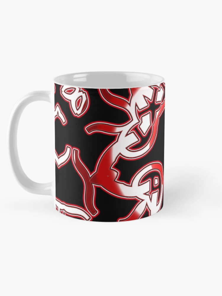 Thumbnail 5 of 6, Coffee Mug, *Funny Unique Geometric Abstract Red White Rabbit Pattern* designed and sold by Ralek.
