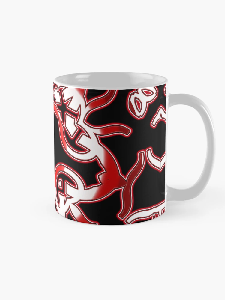 Thumbnail 3 of 6, Coffee Mug, *Funny Unique Geometric Abstract Red White Rabbit Pattern* designed and sold by Ralek.