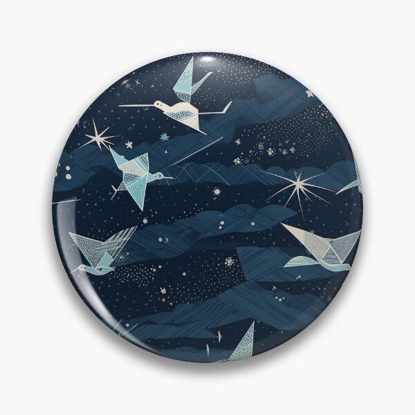 Item preview, Starlit Wings: Origami Birds in Cosmic Dance Pattern designed and sold by arbaxas.