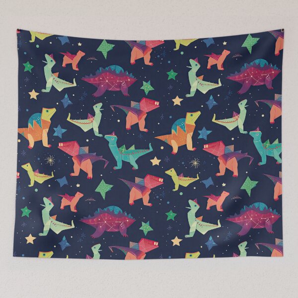 Item preview, Cosmic Creases: Origami Dinosaurs & Polka-Dotted Galaxies Pattern designed and sold by arbaxas.