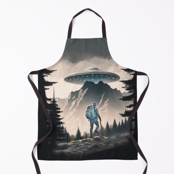 Item preview, UFO and Hiker in Mountains designed and sold by candiscamera.