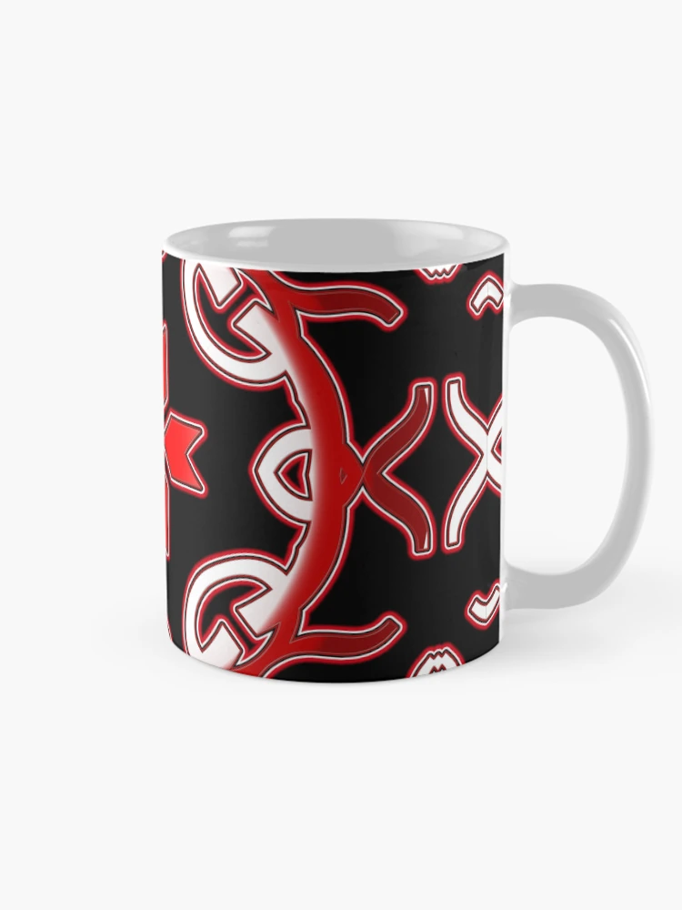 Thumbnail 3 of 6, Coffee Mug, *Funny Unique Geometric Abstract Red White Rabbit Pattern* designed and sold by Ralek.