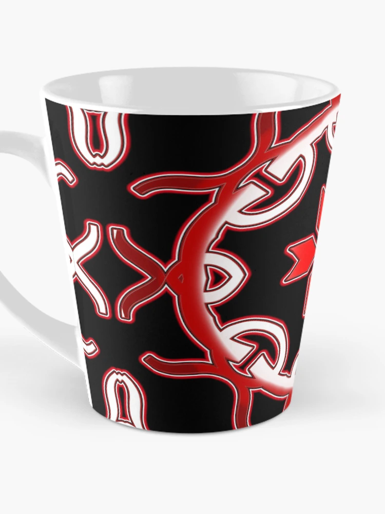 Thumbnail 3 of 4, Coffee Mug,   *Funny Unique Geometric Abstract Red White Rabbit Pattern* designed and sold by Ralek.