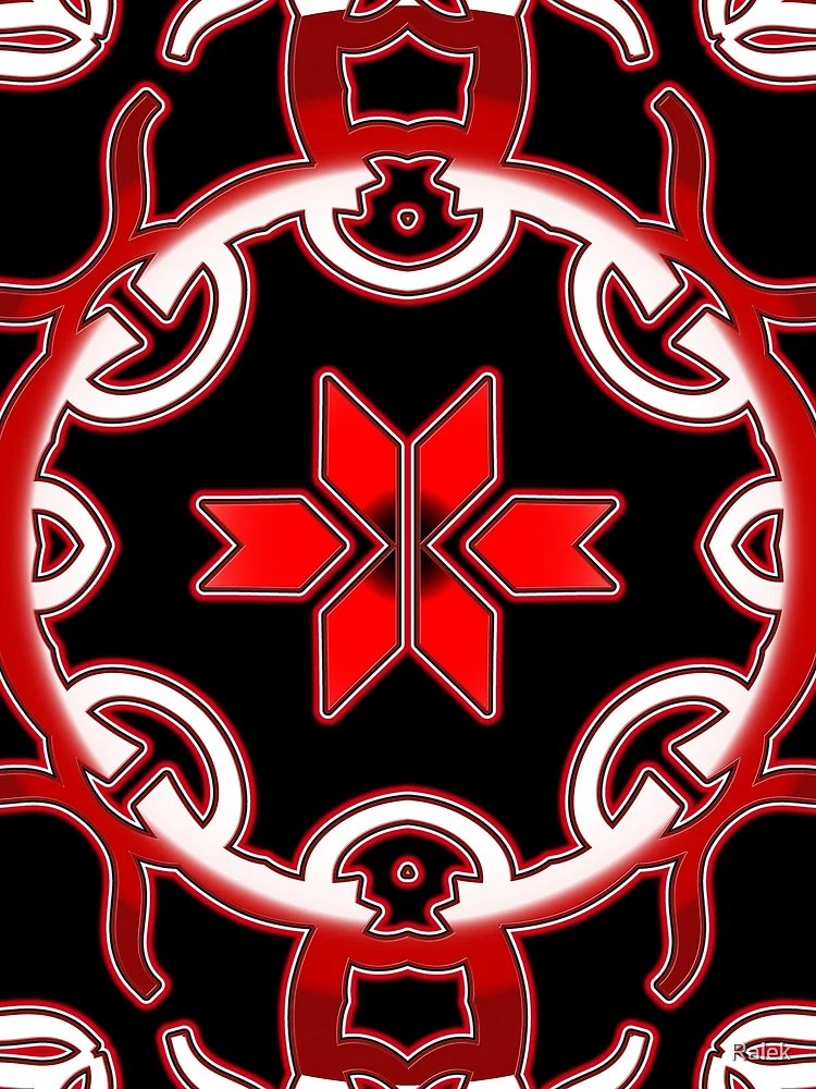 Thumbnail 3 of 3, Scarf, *Funny Unique Geometric Abstract Red White Rabbit Pattern* designed and sold by Ralek.