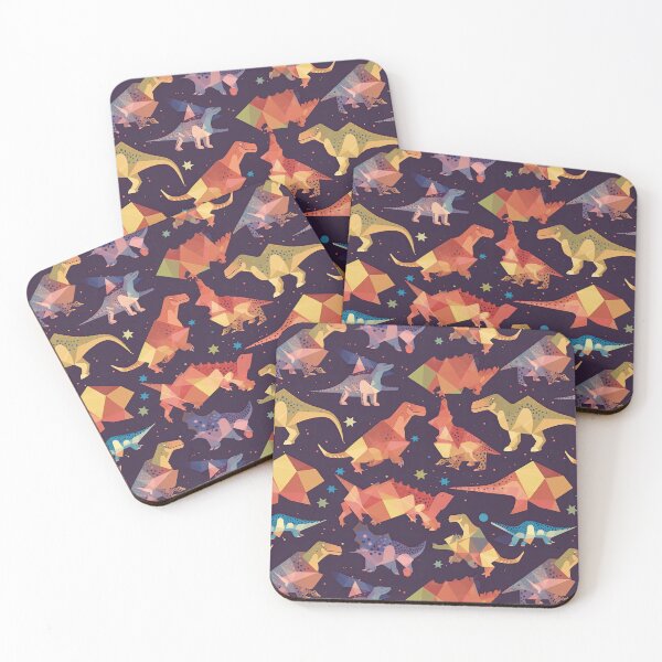 Item preview, Dino Dots: Origami Dinosaurs in a Vibrant Galactic Pattern designed and sold by arbaxas.