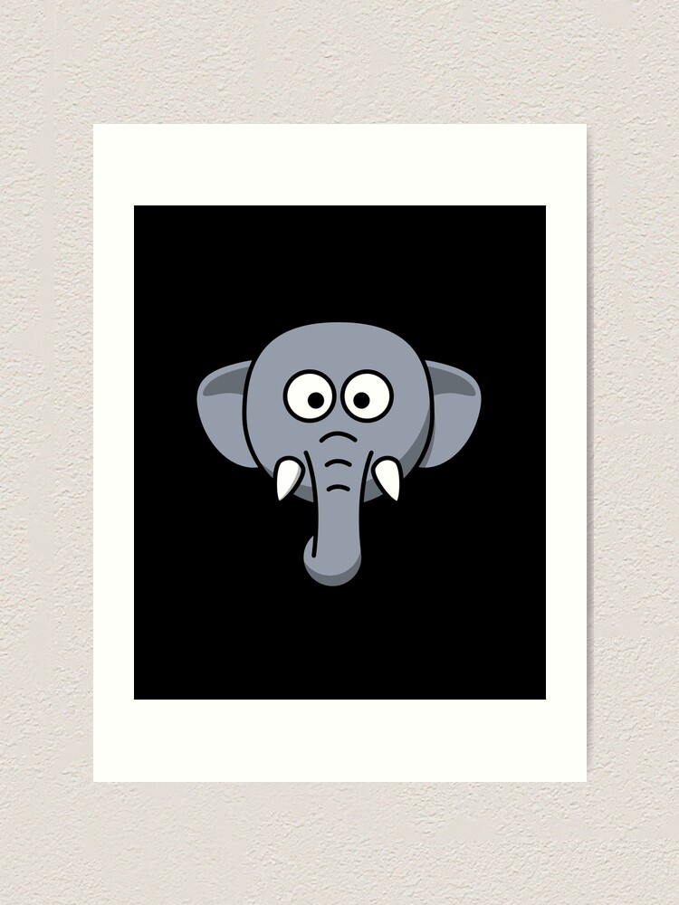 "Cute Elephant Face Emoji " Art Print by PrintPress Redbubble