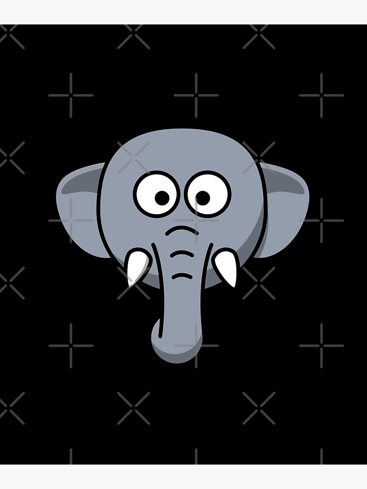 "Cute Elephant Face Emoji " Art Print by PrintPress Redbubble