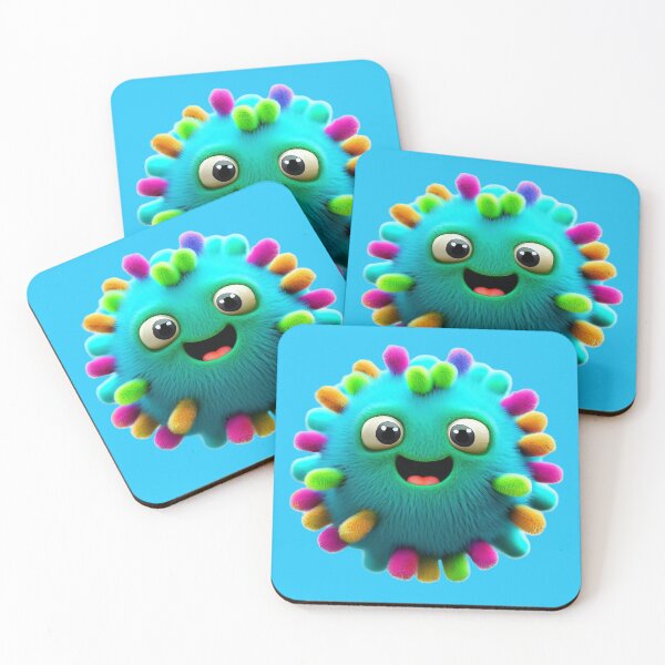 Item preview, Cuddly green-blue virus designed and sold by Girih.