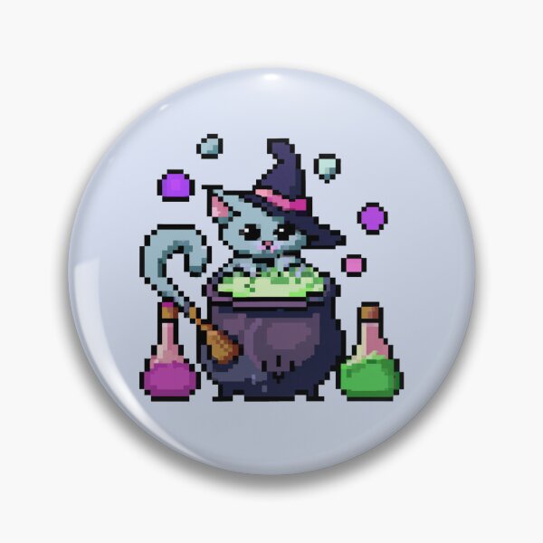 Item preview, Pixel Witch Cat Brewing Potion designed and sold by Atealia.