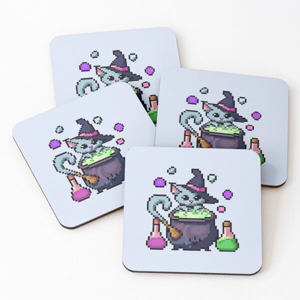 Item preview, Pixel Witch Cat Brewing Potion designed and sold by Atealia.