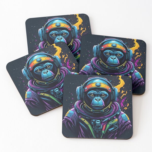 Item preview, Colorful ape astronaut designed and sold by SurrealAnimals.