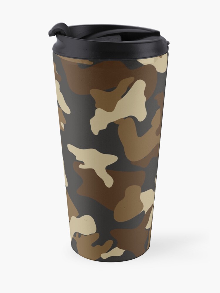 "Brown army camo camouflage pattern" Travel Mug by PRODUCTPICS Redbubble