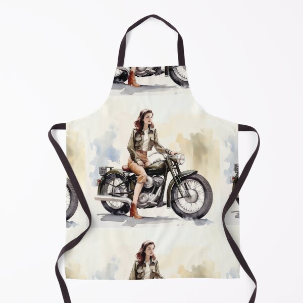 Item preview, Watercolor 1940s Bobber Motorcycle, Pinup Girl designed and sold by Richard Montag.