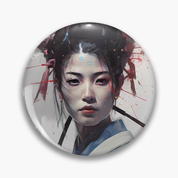 Item preview, Portrait in Ink Splash of Samurai Geisha Warrior designed and sold by Mitch-Angelo.