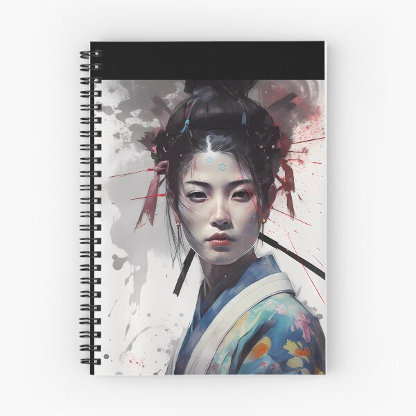 Item preview, Portrait in Ink Splash of Samurai Geisha Warrior designed and sold by Mitch-Angelo.
