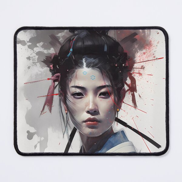 Item preview, Portrait in Ink Splash of Samurai Geisha Warrior designed and sold by Mitch-Angelo.
