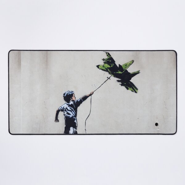 Item preview, BANKSY Boy Playing With Jetfighter Kite - Street Art Ukraine designed and sold by WE-ARE-BANKSY.