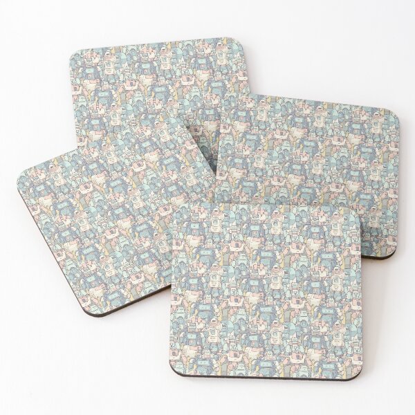 Item preview, Hand drawn robot pattern for your socks, phone case, books, and more designed and sold by Coded Canvas.