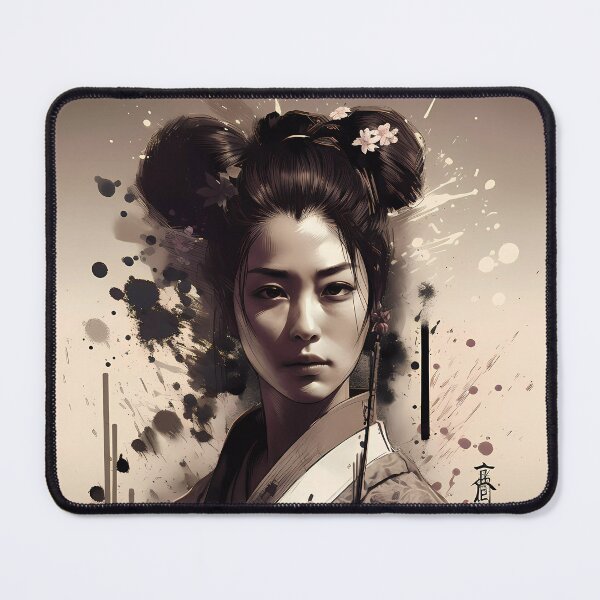 Item preview, Portrait in Ink Splash of Samurai Geisha Warrior 2 designed and sold by Mitch-Angelo.