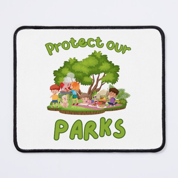 Item preview, Protect Our Parks - Joyful Friends BBQ & Picnic Scene in a Lush Green Park designed and sold by ElLocoMus.