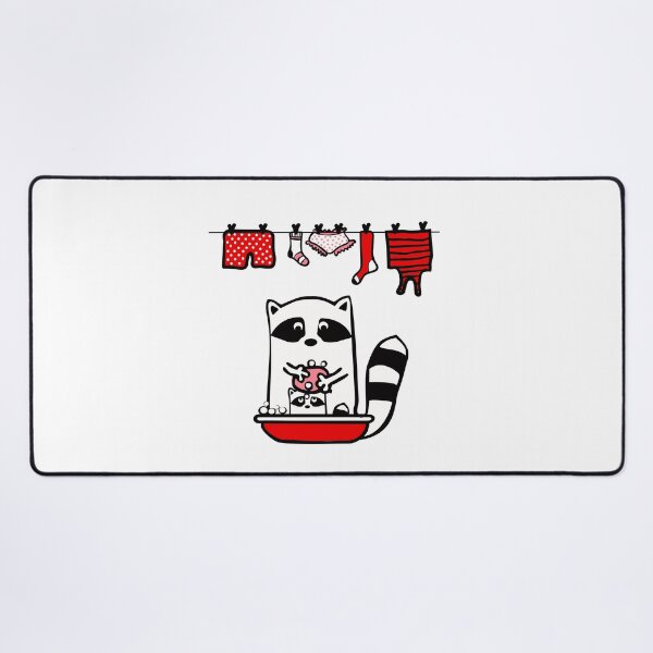 Item preview, Raccoon rinser. A large raccoon bathes a small raccoon, lathers it. designed and sold by Olga Berlet.