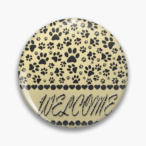 Item preview, Dog Paws Black and White Polka Dot on Vanilla cream background designed and sold by homemadecreate.