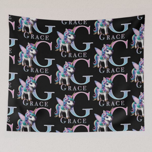 Item preview, Grace name with a cute unicorn designed and sold by Lubellebubble20.