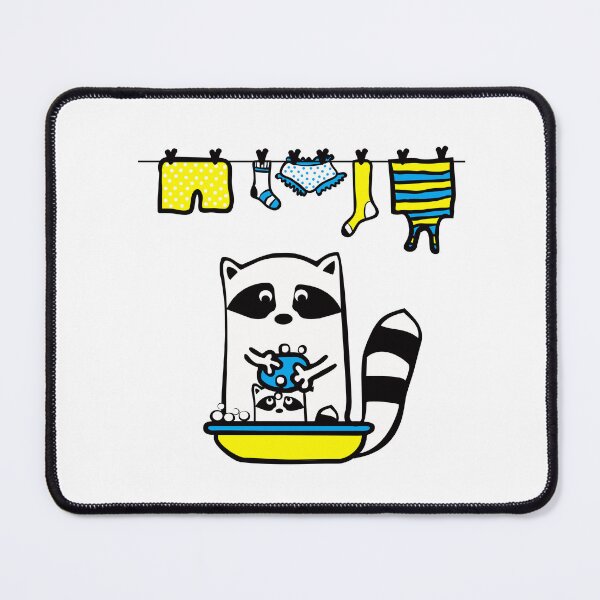 Item preview, Raccoon rinser. A large raccoon bathes a small raccoon, lathers it designed and sold by Olga Berlet.