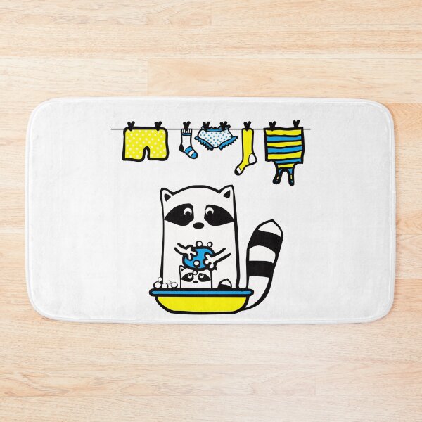 Item preview, Raccoon rinser. A large raccoon bathes a small raccoon, lathers it designed and sold by Olga Berlet.