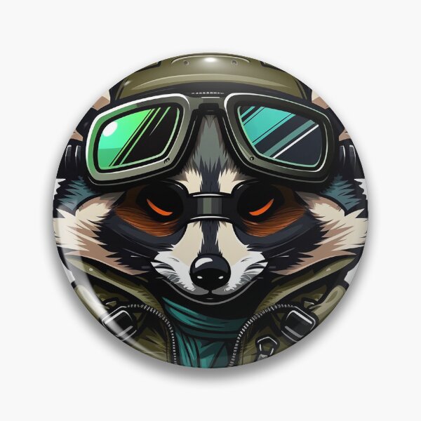 Item preview, Aviator Cartoon Raccoon designed and sold by SwagCraftsCo.