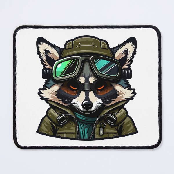 Item preview, Aviator Cartoon Raccoon designed and sold by SwagCraftsCo.