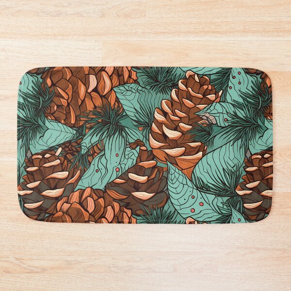 Item preview, Pine cone pattern with leaves designed and sold by randrdesign.