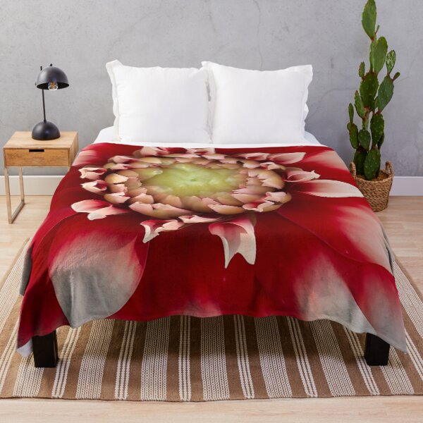 Item preview, Macro de flor de dalia roja y blanca designed and sold by KirtTisdale.