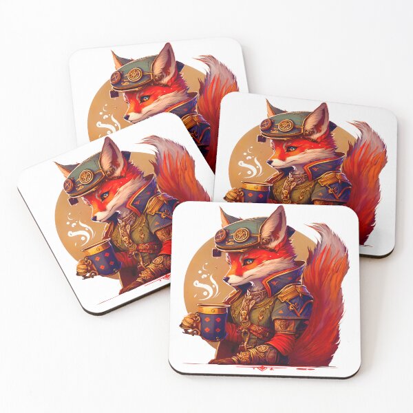 Item preview, Fox drink coffee designed and sold by nemfisart.