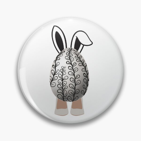 Item preview, Fancy Happy Easter Bunny Egg, Black and White Egg designed and sold by JDreaming.