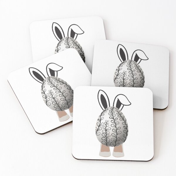 Item preview, Fancy Happy Easter Bunny Egg, Black and White Egg designed and sold by JDreaming.