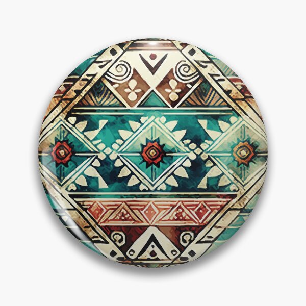 Aperçu de l'œuvre Un motif bohème aztèque turquoise et sable du sud-ouest - Motifs Boho Chic créée et vendue par GVRDesign.