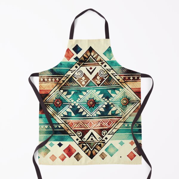 Aperçu de l'œuvre Un motif bohème aztèque turquoise et sable du sud-ouest - Motifs Boho Chic créée et vendue par GVRDesign.