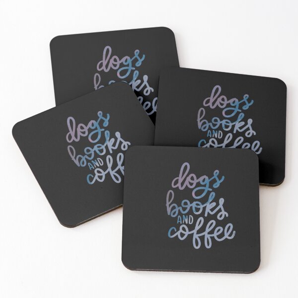 Item preview, Dogs Books and Coffee blue designed and sold by chuckletuckle.