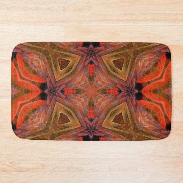 Item preview, four octagonal blocks on orange feathered ground designed and sold by effervescence.