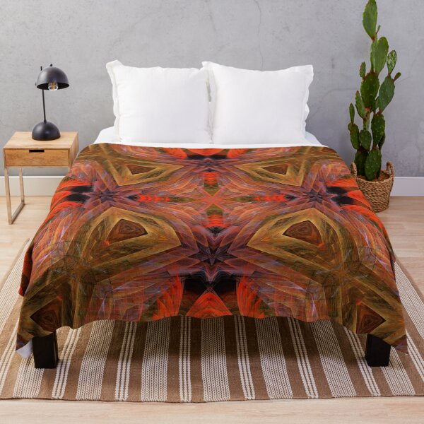 Item preview, four octagonal blocks on orange feathered ground designed and sold by effervescence.