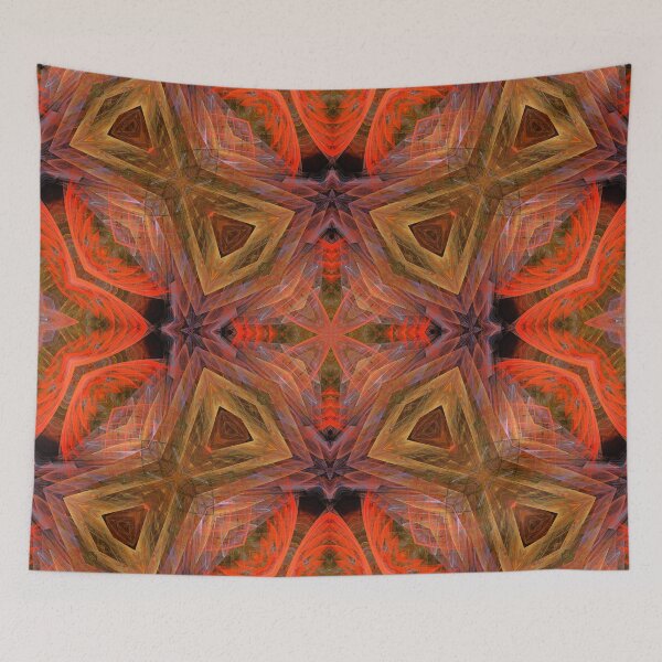 Item preview, four octagonal blocks on orange feathered ground designed and sold by effervescence.