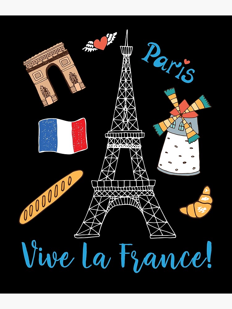 Paris Souvenir Eiffel Tower France Vive La France Poster for Sale by Lenny  Stahl