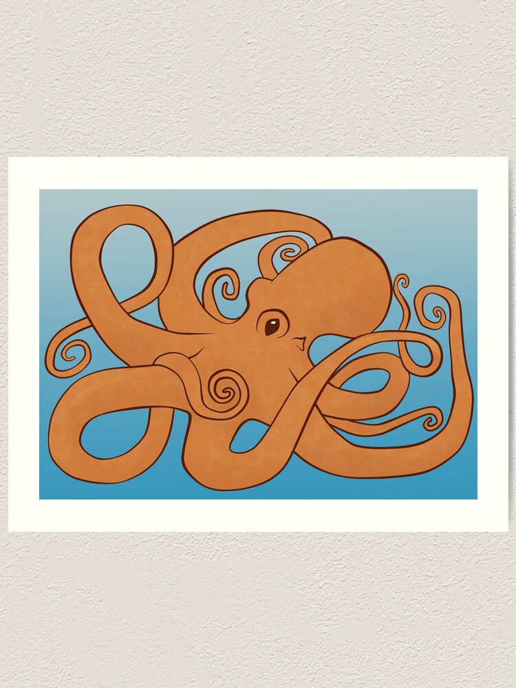 Alternate view of Octopoda (Orange & Blue) Art Print